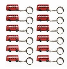 Red Bus 3D Key Ring British Miniature Keychain London Souvenirs Key Holder Divin