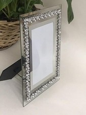 Glass Jewel Mirror Silver