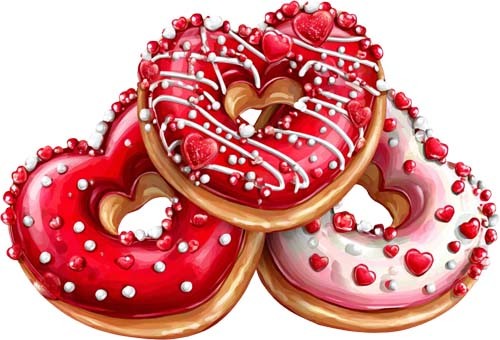 Valentine day donut - donut, art