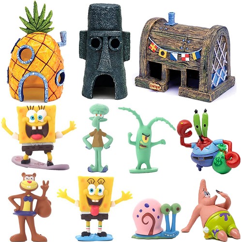 11pcs fish tank spongebob - fish,