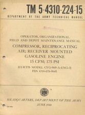 TM5-4310-224-15 Compressor Curtis CVG-969-A-ENG-3 1960 Technical Book US Army