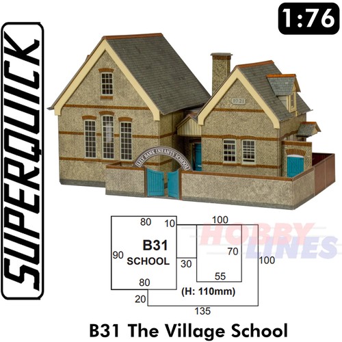 Village school scale oo - school,