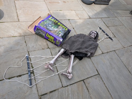 Lazy bones hammock skeleton - lazy,