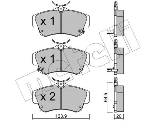 Front brake pad set - pad, disc