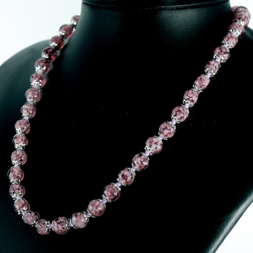 Murano glass necklace purple - murano,