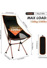 SOPPY Folding Camping Chair High Back Portable Lightweight Folding Chair with