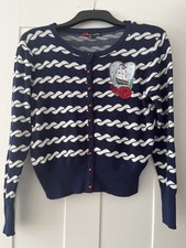 Hell Bunny Short Navy Stripe Sailor Cardigan, 3XL, 20 22