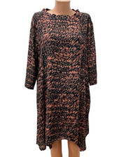 The MASAI Clothing Company Size 2XL / XXL Dress Robe Orange Black Asymmetric
