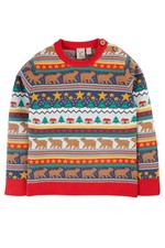 Frugi Boys Red Jumper - Forest Fairisle Jumper - Fairisle/Christmas