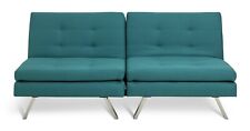 Duo Fabric Clic Clac Sofa Bed - Teal ( B Grade )