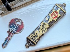 Vintage Brass Mezuzah, Jerusalem Israel 1960s Possibly But Unsure. Lion Ornament