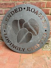 Commercial Coffee Sign - Laser Cut Heavy Gauge Steel. Collection Only