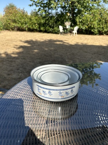 Vintage french enamel nesting - enamel,