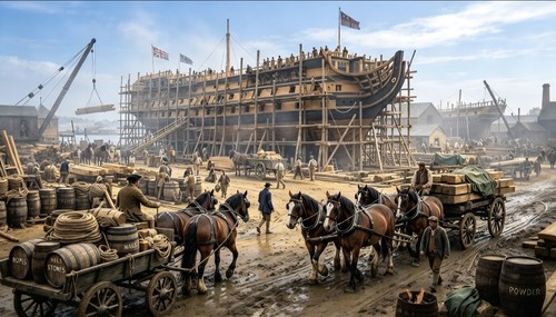 Victory during building - during,