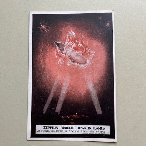 Ww1 zeppelin postcard titled - ww1,