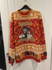 Wallace And Gromit Men’s Christmas Jumper ‘Merry Cheesemas!’ Size L