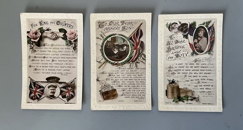 Three c1914 wwi postcards - postcards, to