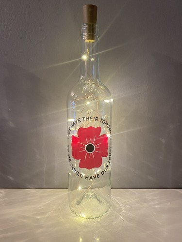 Remembrance day poppy bottle - day,