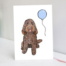 Chocolate Cockapoo Birthday Card - Cockapoo Card