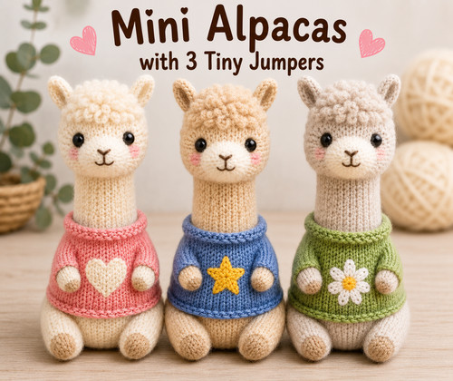 Mini alpaca knitting pattern - mini,