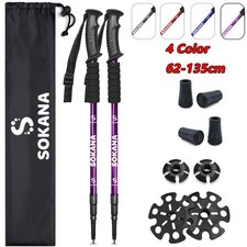 1Pair 3-Section Telescopic Anti-shock Trekking Walking Poles Hiking Sticks NEW