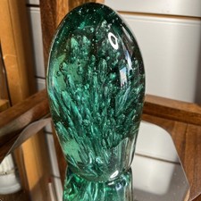 Large Victorian Green Glass Dump Paperweight. Very good condition 