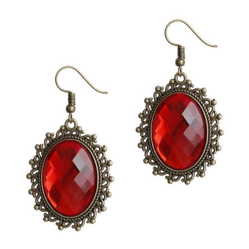 Vintage red gems - vintage, earrings