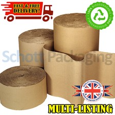 ECO-FRIENDLY BROWN STRONG CORRUGATED CARDBOARD PAPER ROLLS - ALL SIZES/QTY'S