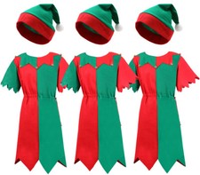 UNISEX ELF COSTUME PACKS OFFICE CHRISTMAS PARTY FANCY DRESS BULK WHOLESALE LOT