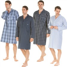 Mens 100% Cotton Nightshirt Long Sleeve Haigman Night Shirt Nightwear