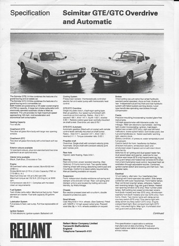 Reliant scimitar gte gtc - reliant,