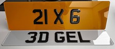 OVERSIZE 21 x 6 Range Rover 3D Gel Digits on FRONT & REAR TINTED Show Plates Set