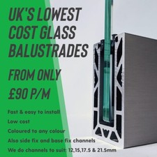 £75 p/m + VAT - Frameless Glass Balustrade - Decking,Patio,Landings,Stairs