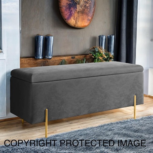 Luxury velvet ottoman - velvet, storage