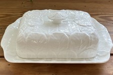 Coalport Countryware White Bone China Covered Butter Dish With Chips