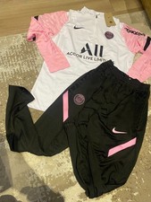 Nike PSG Tracksuit - Paris Saint Germain White & Pink football Dri Fit Large