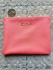 ZOEVA Cosmetic Bag Flamingo Orange with Gold Tone Logo and Pendant 23cm x 18cm