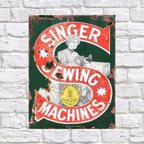 Singer sewing retro tin sign - tin,