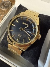 Seiko Solar Gold Tone Mens Watch V158-0AS0 A4