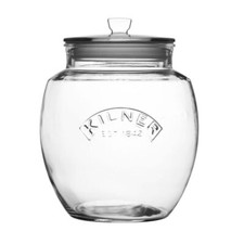 Large Kilner Glass Push Top Rice Flour Cereal Pasta Storage Jar Canisters 4L