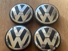 x4 Original Volkswagen Golf Passat  65mm Alloy Wheel Centre Caps Set Pre 2013