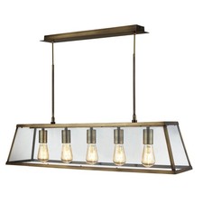5 Lights Antique Brass Finish