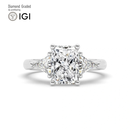 Radiant diamond trilogy ring - radiant,