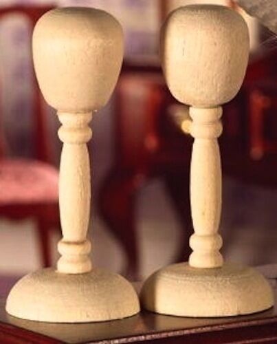 Two wooden hat wig - wig, stands