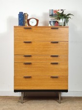 Vintage Stag Fineline Tallboy Chest Of Drawers Retro Mid Century Delivery Avail