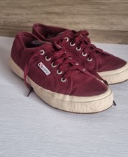 SUPERGA RED CANVAS TRAINERS SHOES SIZE UK 5 EU 38 