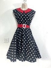 Black red dress polka dot 50s