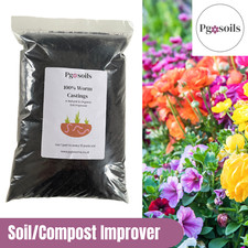 WORM CASTINGS Soil Improver Vermicompost Organic Bio Live 100% Castings 1, 2, 3L