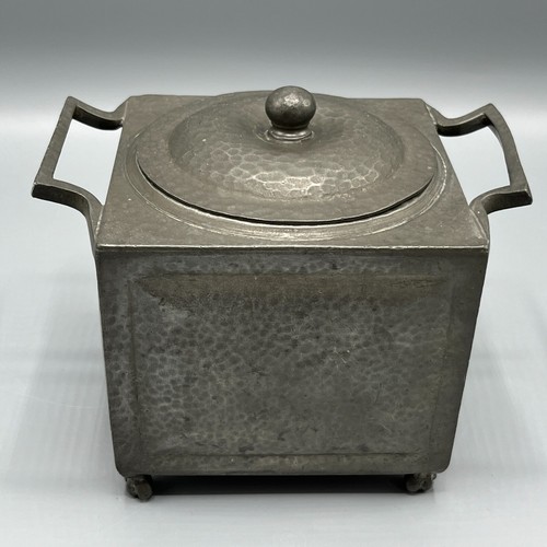 Antique pewter tea caddy - pewter,