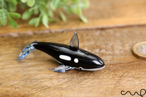 Handmade glass orca - glass,